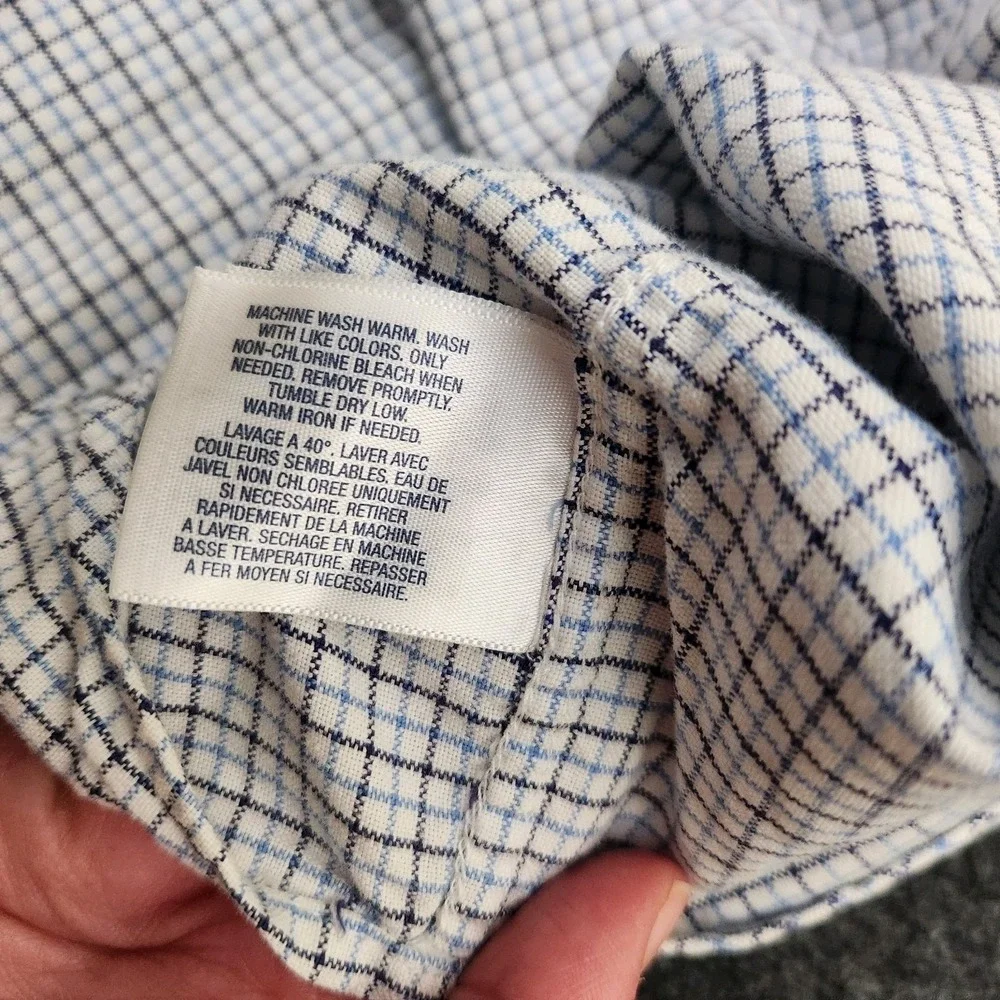 Ralph Lauren Youth XL 18-20 Blue White Check Button Down Shirt Pony Preppy Work